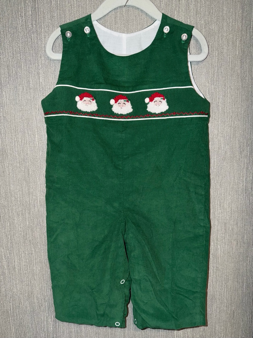 Classic Whimsy - Santa Smocked Boy Romper